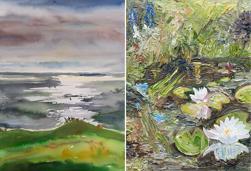 Ute Meyer arbeitet sowohl mit Aquarell- als auch Ölfarben