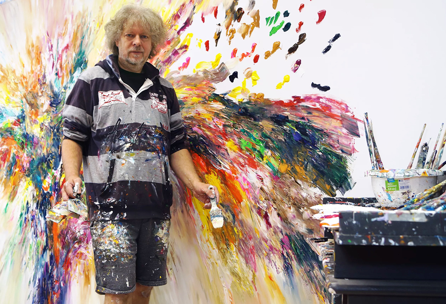 Peter Nottrott in his studio in Flensburg