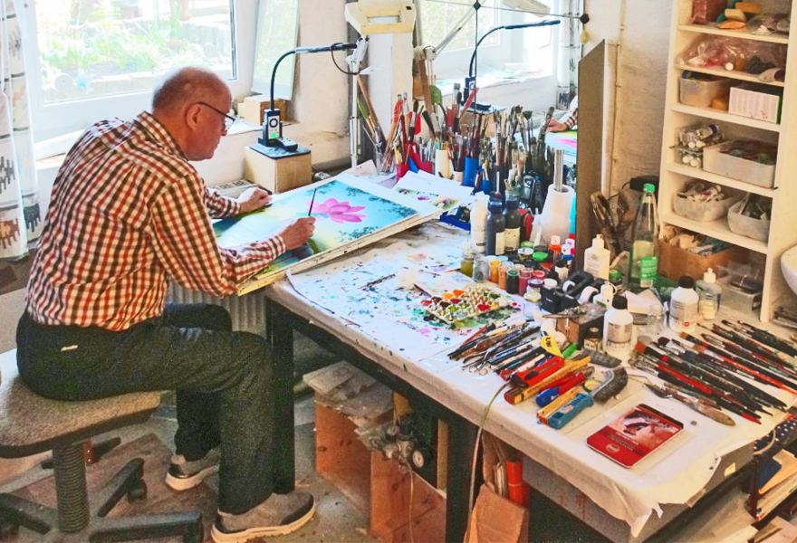 Michael Becker in his studio in Bremen