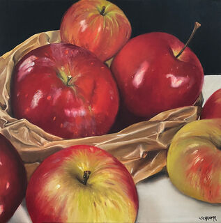 Bild "Äpfel in Papiertüte | Apples in paperbag   (Werk-Nr. 220101)" (2022)