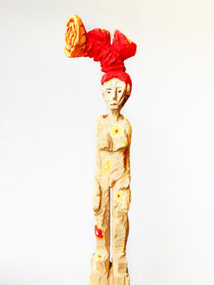 Skulptur "Frau mit Haute Couture Rose" (2020)