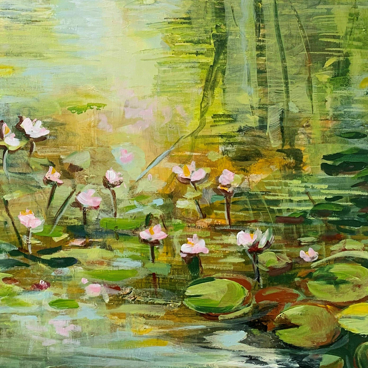 Bild "Summer reflection at the pond II" (2022)