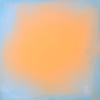 Bild "The Beginning /Peach Fuzz In Blue" (2023)