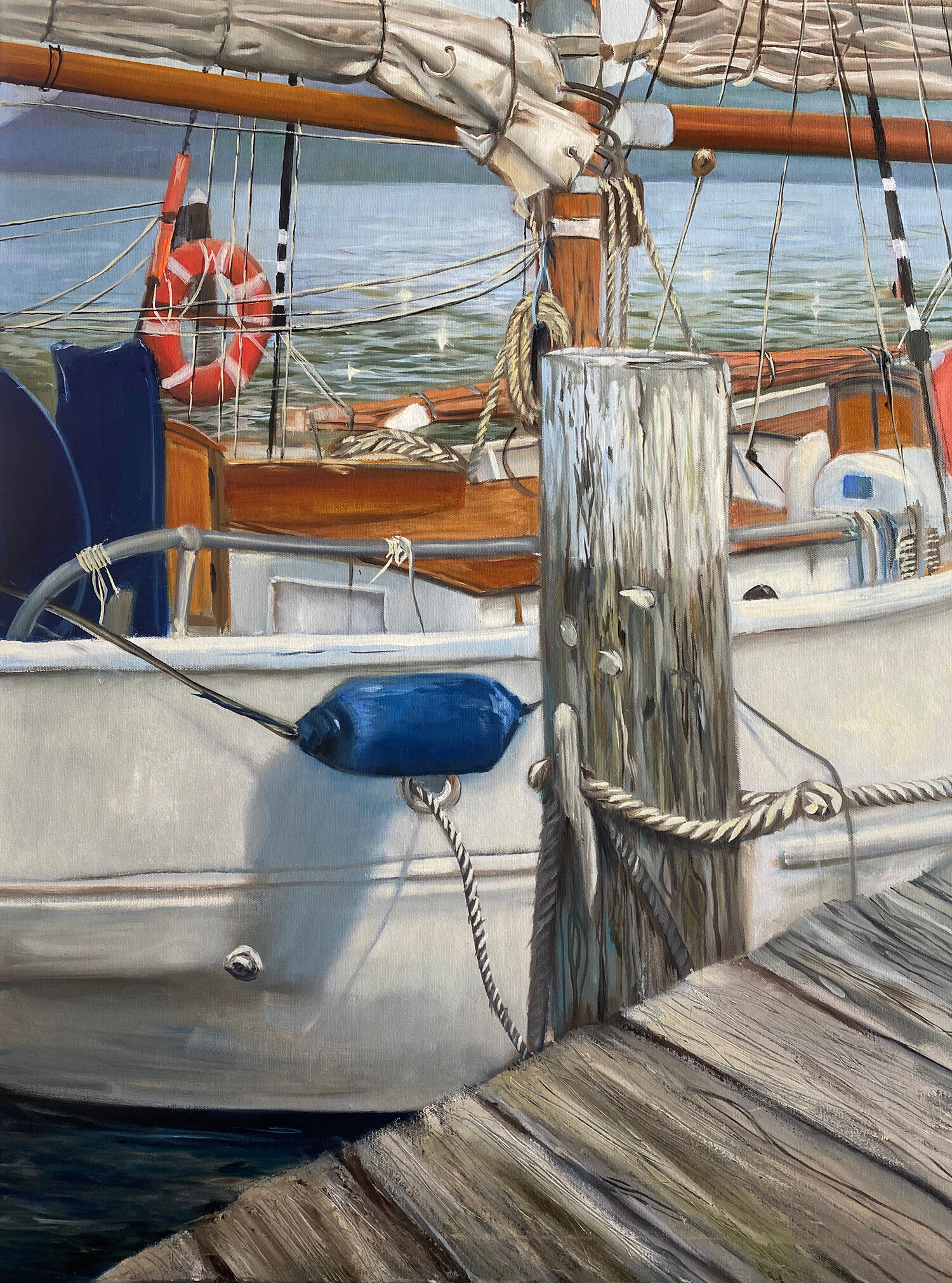 Picture "Sailing boat in Flensburg harbor - work no. 200901" (2020)