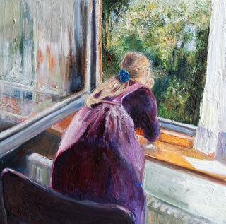 Bild "Blick aus dem Fenster in den Garten" (2021)