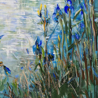 Picture "Blue irises at the lake" (2024)