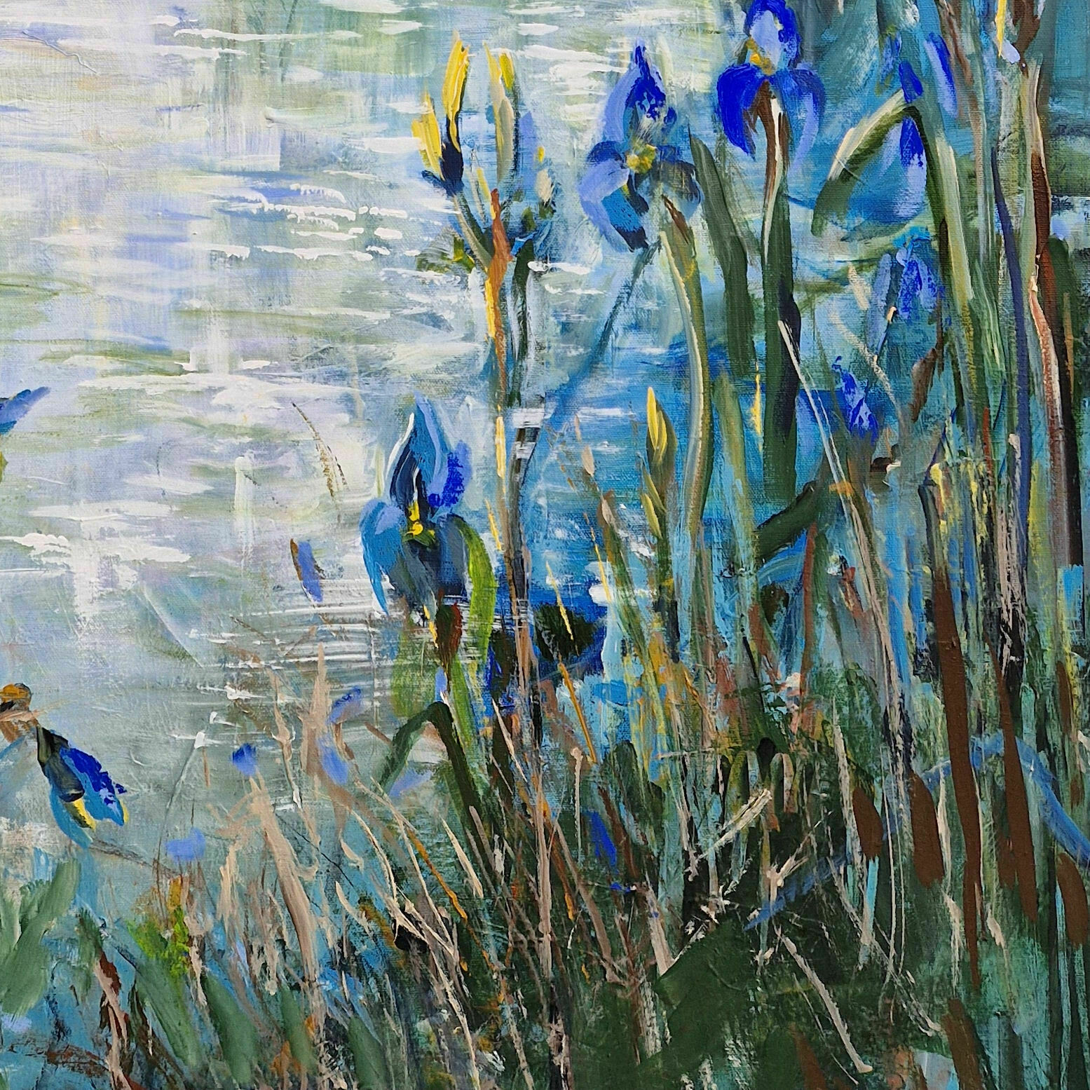Picture "Blue irises at the lake" (2024)