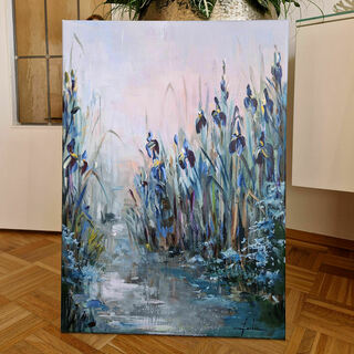 Bild "Blue Irises at Dawn" (2025)