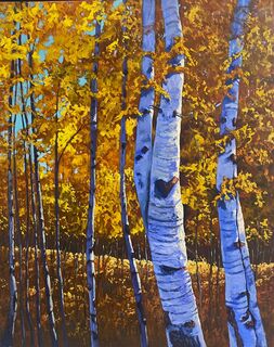 Picture "Autumn in birch forest" (2018)