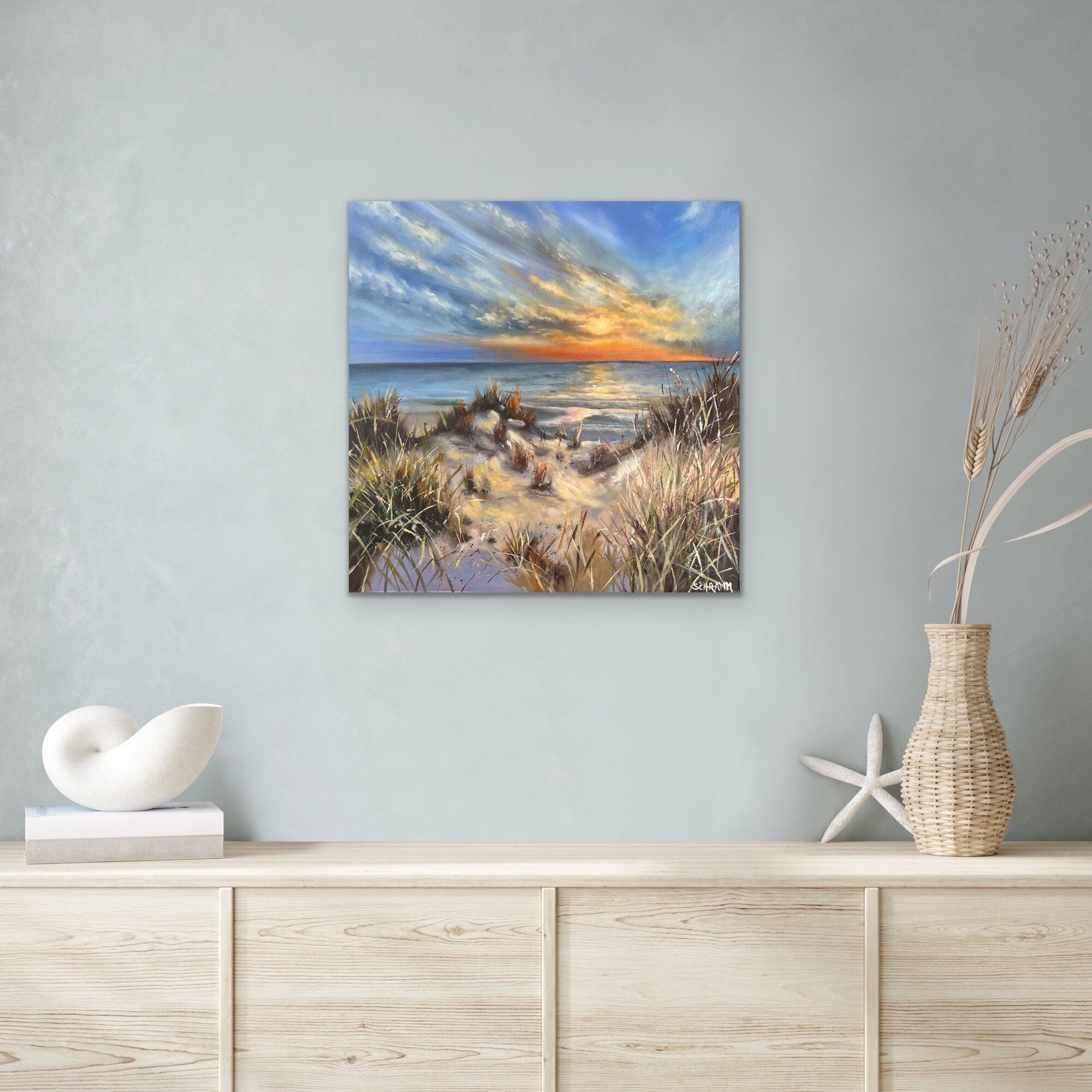 Bild "Sonnenuntergang in den Dünen (Werk-Nr. 220703)" (2022)