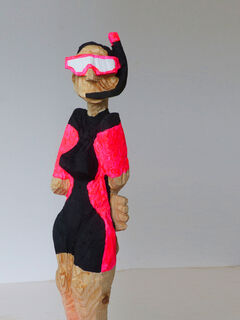 Sculpture "Snorkeler, Neon Pink" (2022)