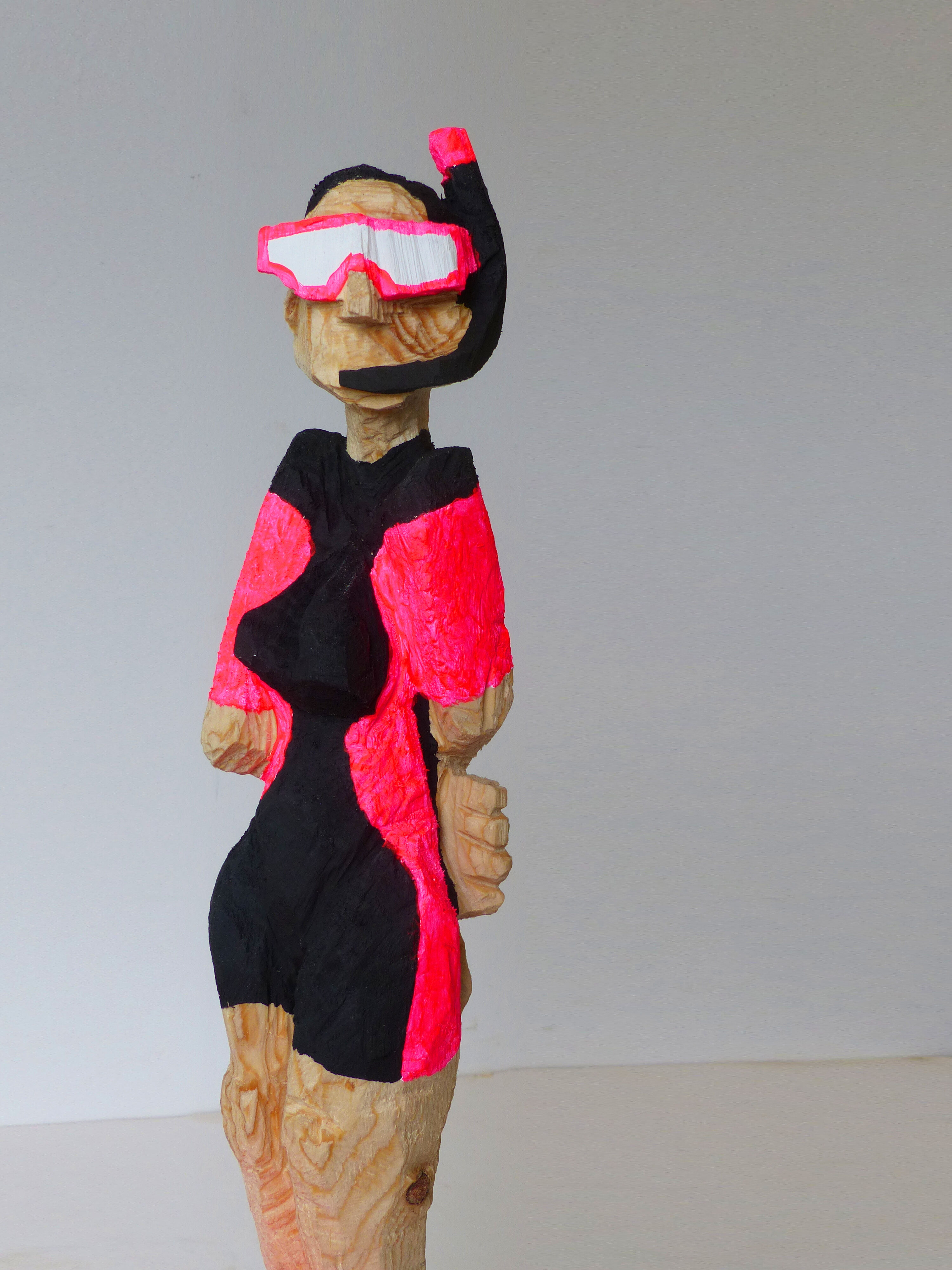 Sculpture "Snorkeler, Neon Pink" (2022)
