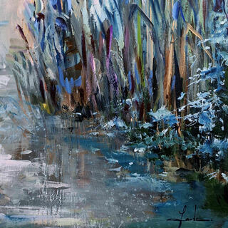 Bild "Blue Irises at Dawn" (2025)