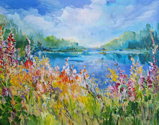 Bild "Flowery lake" (2023)
