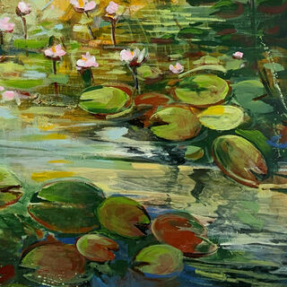 Bild "Summer reflection at the pond II" (2022)