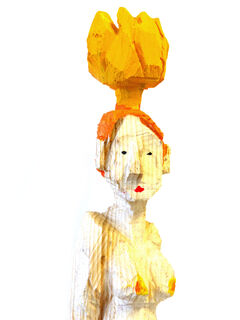 Skulptur "Akt mit oranger Tulpe" (2020)