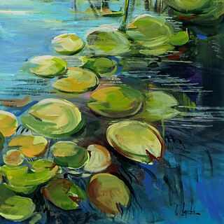 Bild "Summer reflection at the pond" (2022)