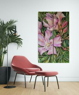 Bild "Oleander II Diptychon" (2023)