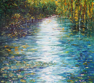 Picture "Magical Water Lilies L 1 / Oil" (2022)