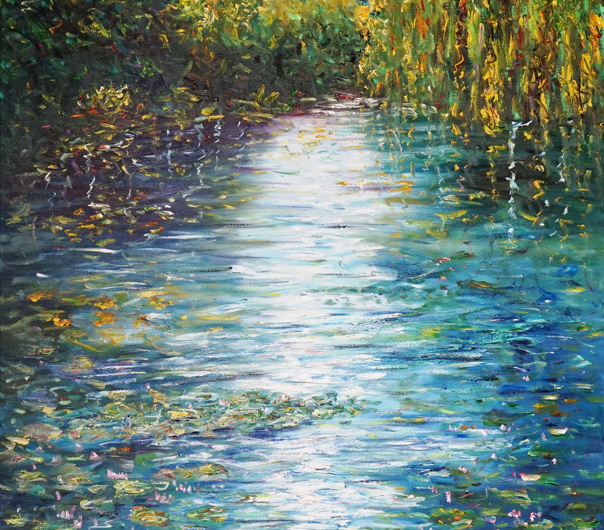 Picture "Magical Water Lilies L 1 / Oil" (2022)