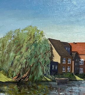 Picture "Yellow houseboat in Emden" (2017)