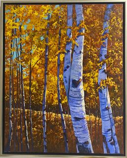 Picture "Autumn in birch forest" (2018)