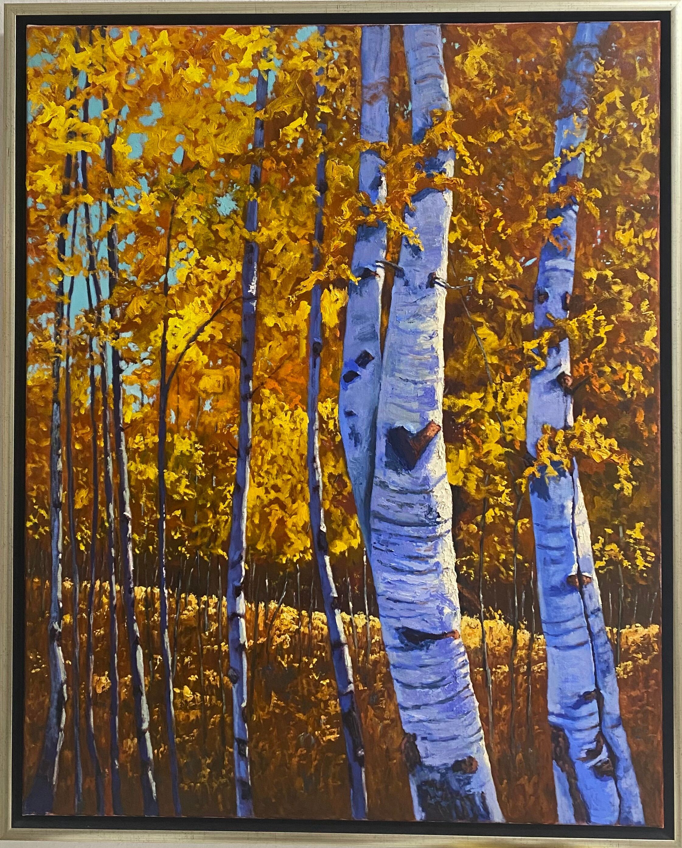 Picture "Autumn in birch forest" (2018)