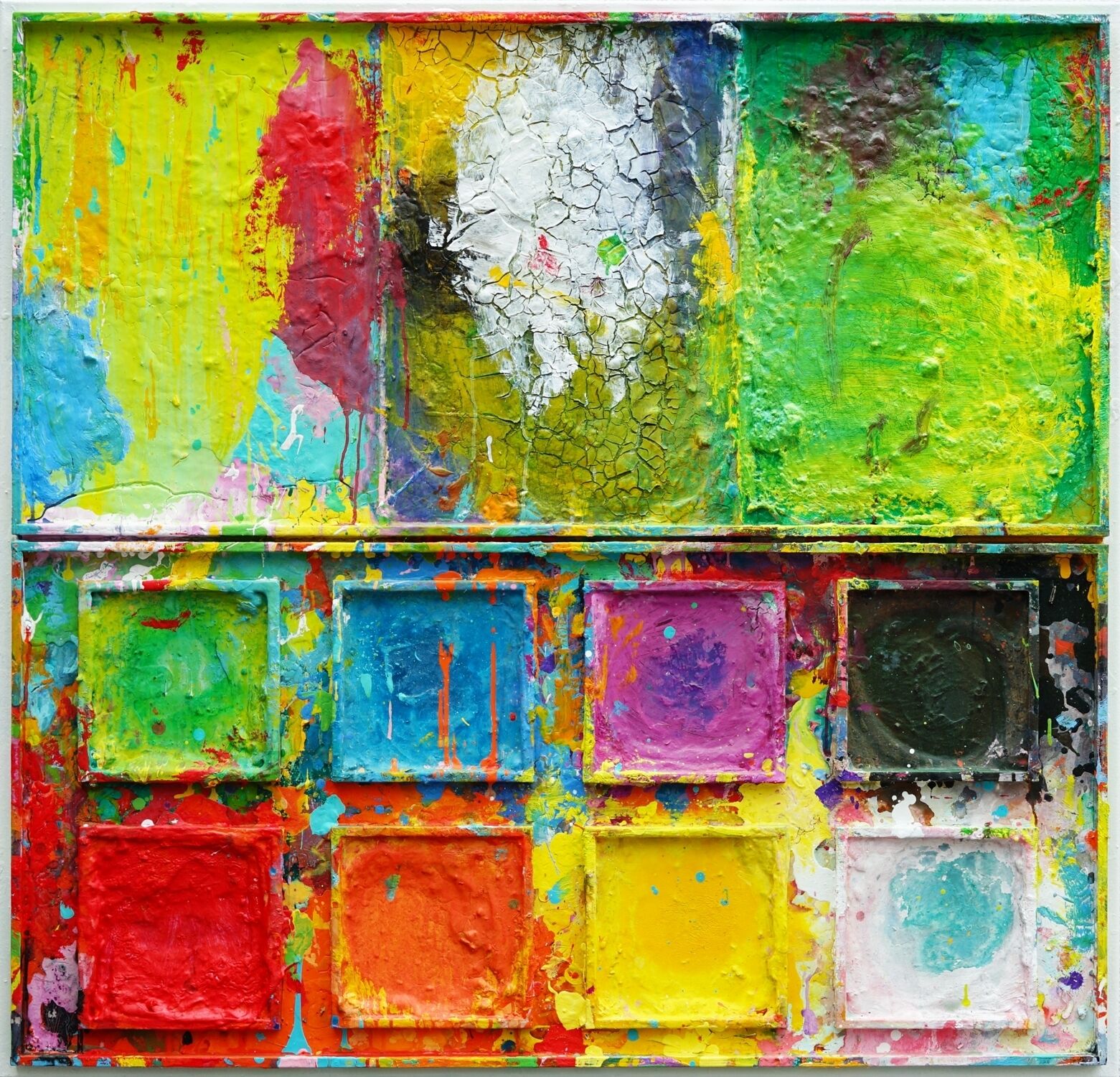 Bild "Bilder einer Reise - abstrakte Malerei auf dem Farbkasten" (2023)