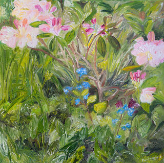 Bild "Rhododendron mit Staudenvergissmeinicht" (2012)