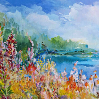 Bild "Flowery lake" (2023)
