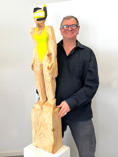 Sculpture "Snorkeler, NEON yellow" (2025)