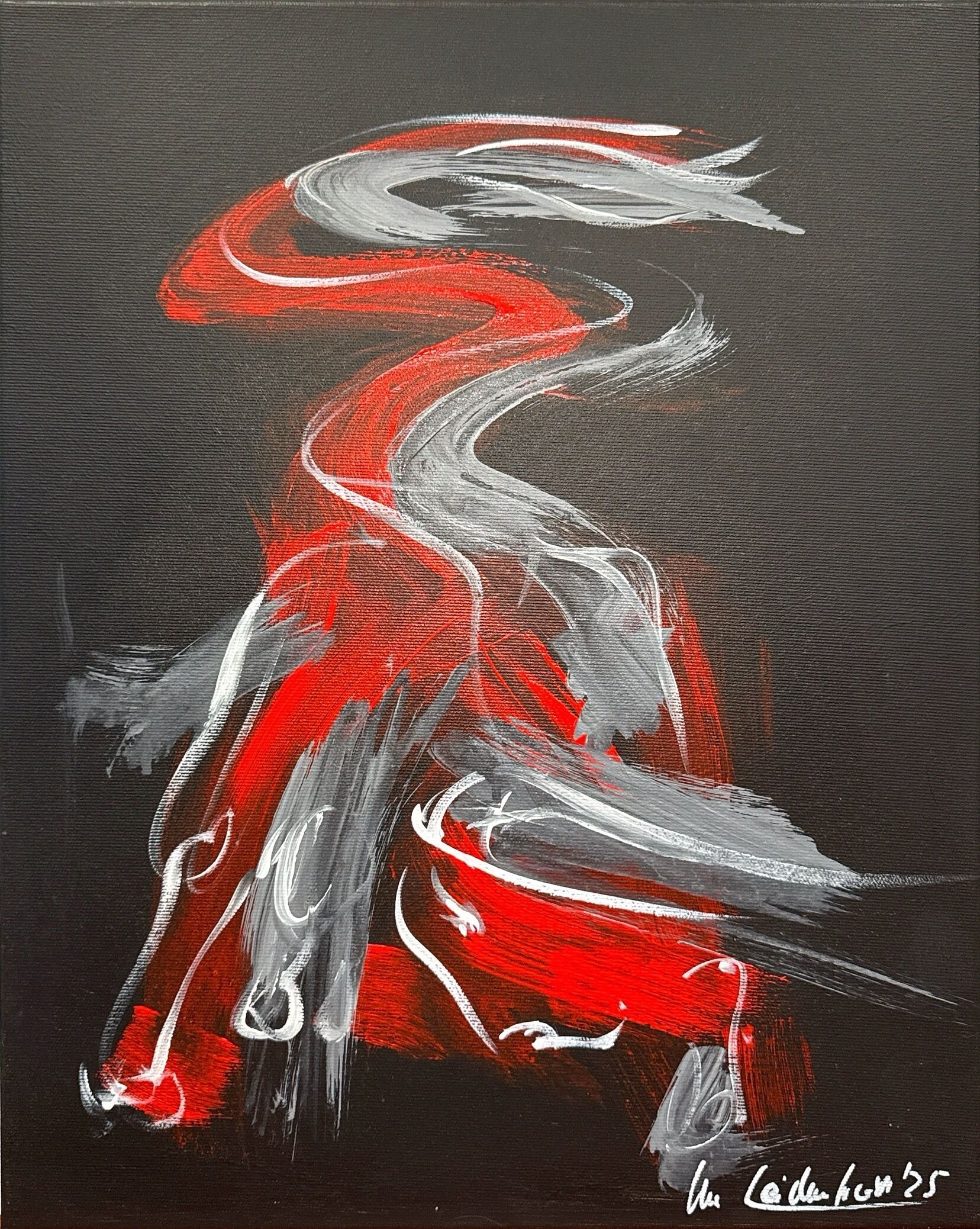 Picture "Fighting bull in gray" (2025)