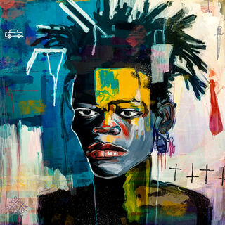 Bild "Jean-Michel Basquiat im Stil von Jean-Michel Basquiat" (2023)