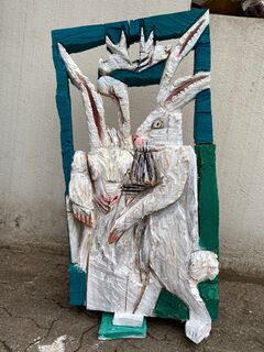 Skulptur "vier Hasen" (2022)