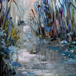 Bild "Blue Irises at Dawn" (2025)