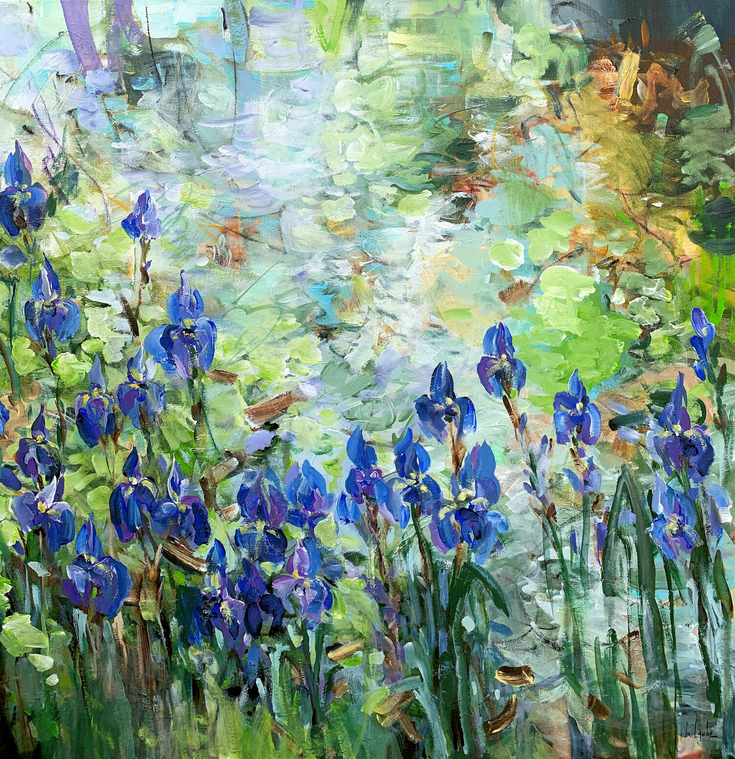 Picture "Blue irises at the pond" (2023)