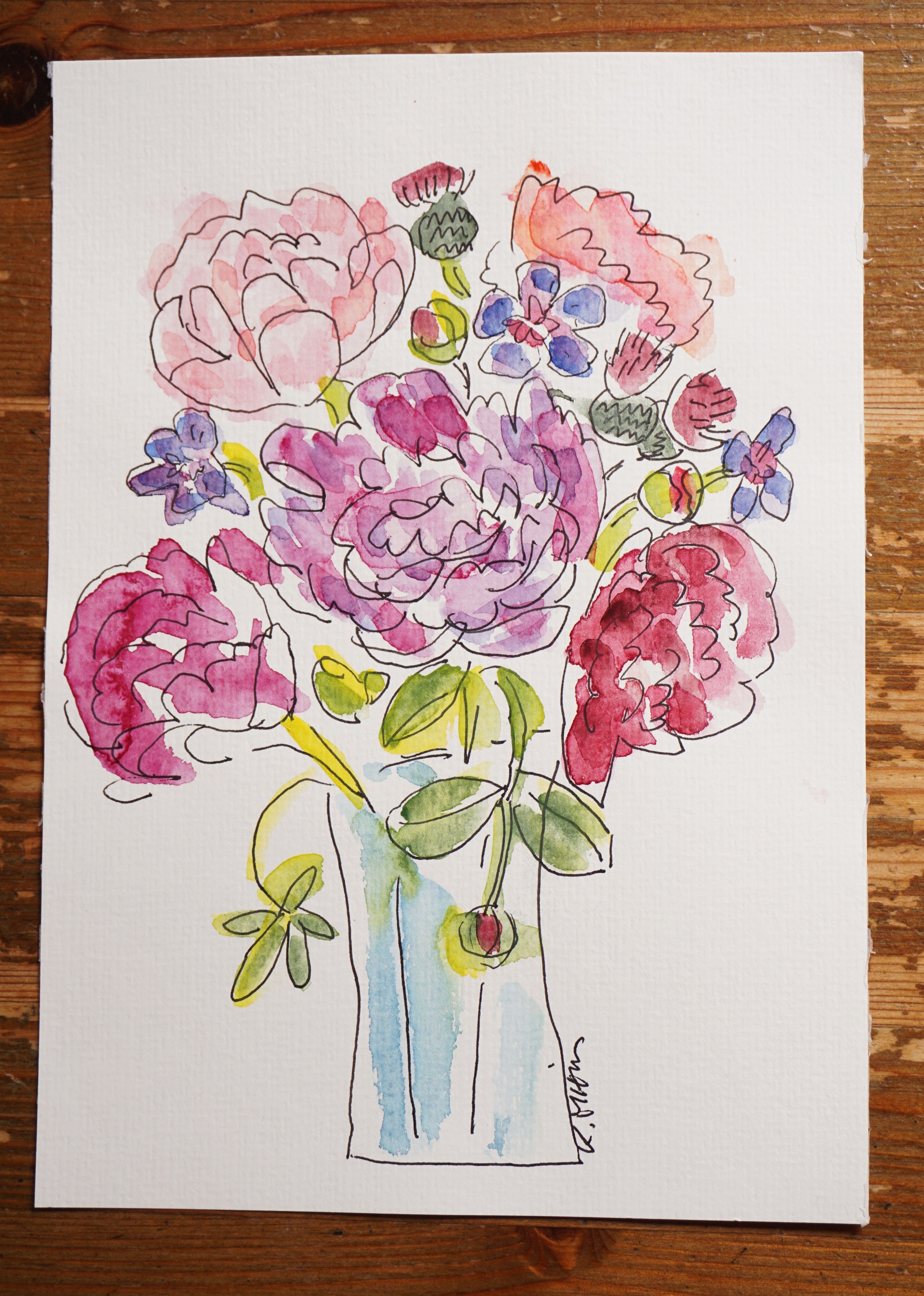 Bild "Purple, pink, red and blue flowers" (2024)