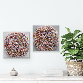Sculpture "Colorful Mini Dots! Diptych" (2024)
