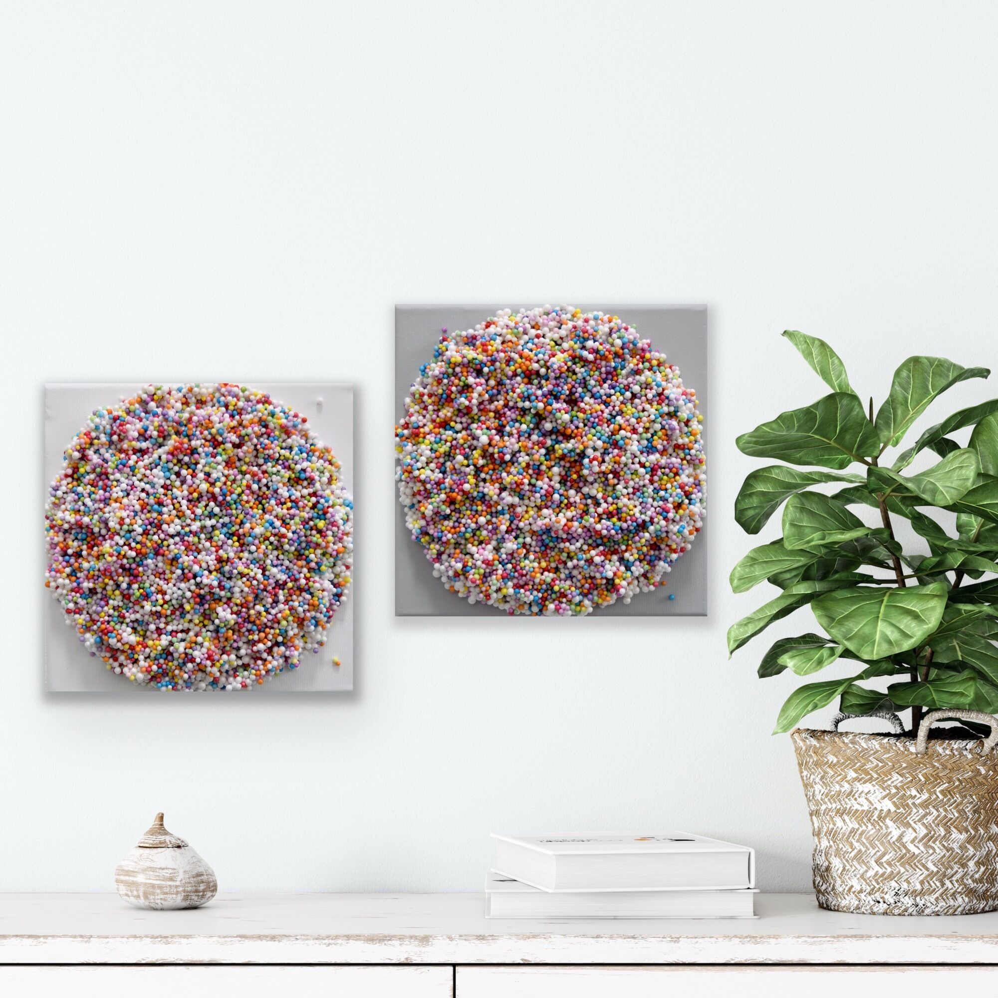 Sculpture "Colorful Mini Dots! Diptych" (2024)