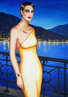 Bild "Glowing Serenity by the Lakeside"  Originalgemälde" (2025)