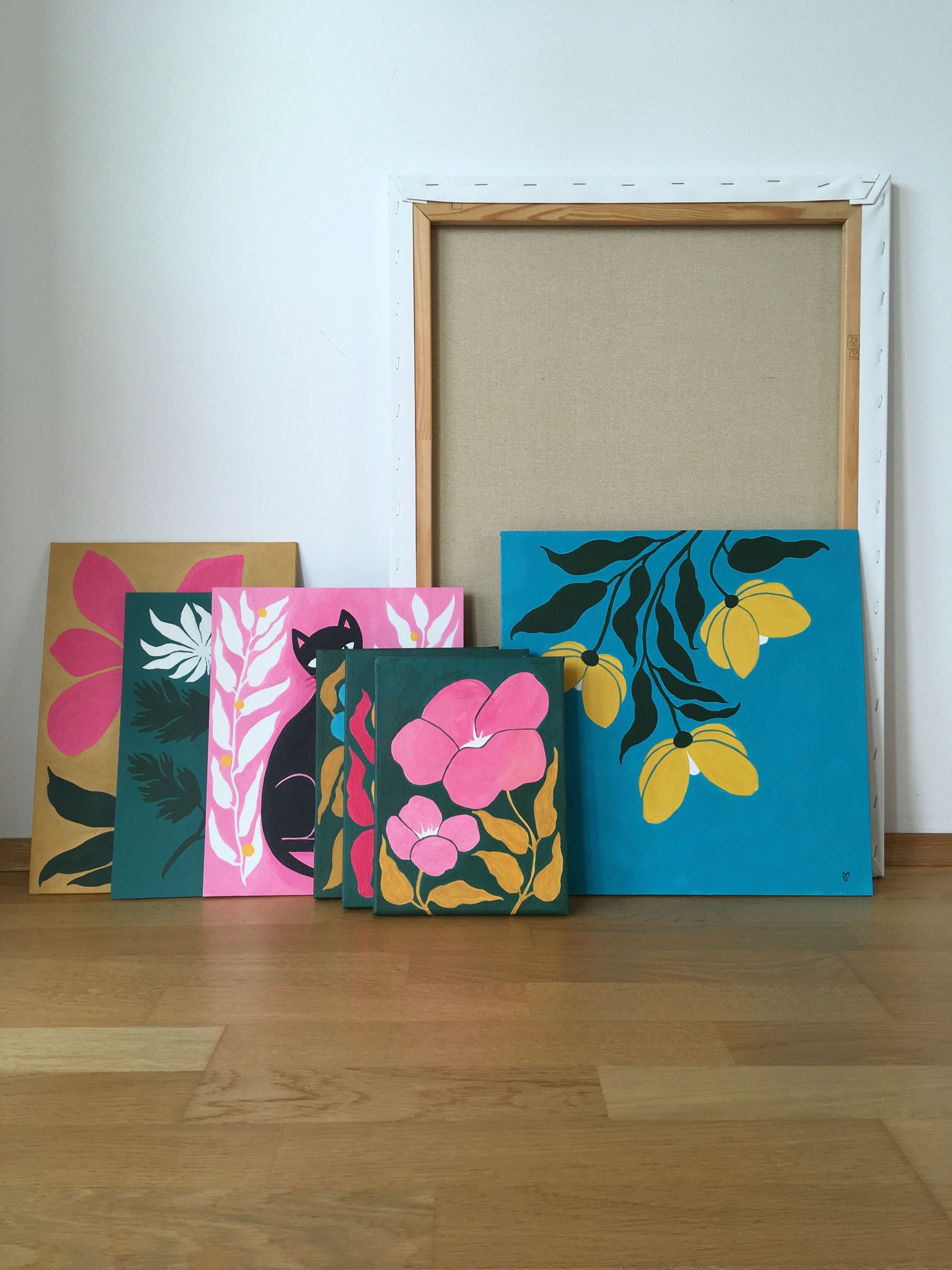 Picture "Three golden blossoms" (2023)