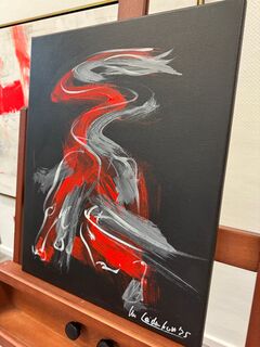 Picture "Fighting bull in gray" (2025)