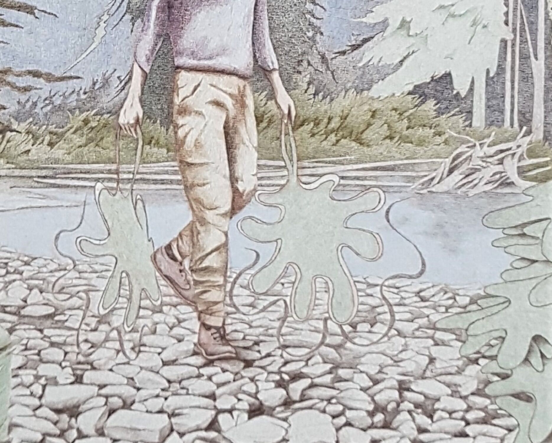 Bild "Mann, Wald, Formen" (2013)