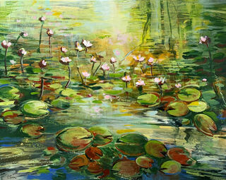 Bild "Summer reflection at the pond II" (2022)