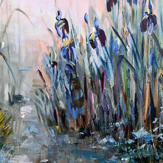 Bild "Blue Irises at Dawn" (2025)