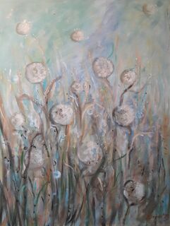 Picture "Dancing dandelion in blue" (2023)