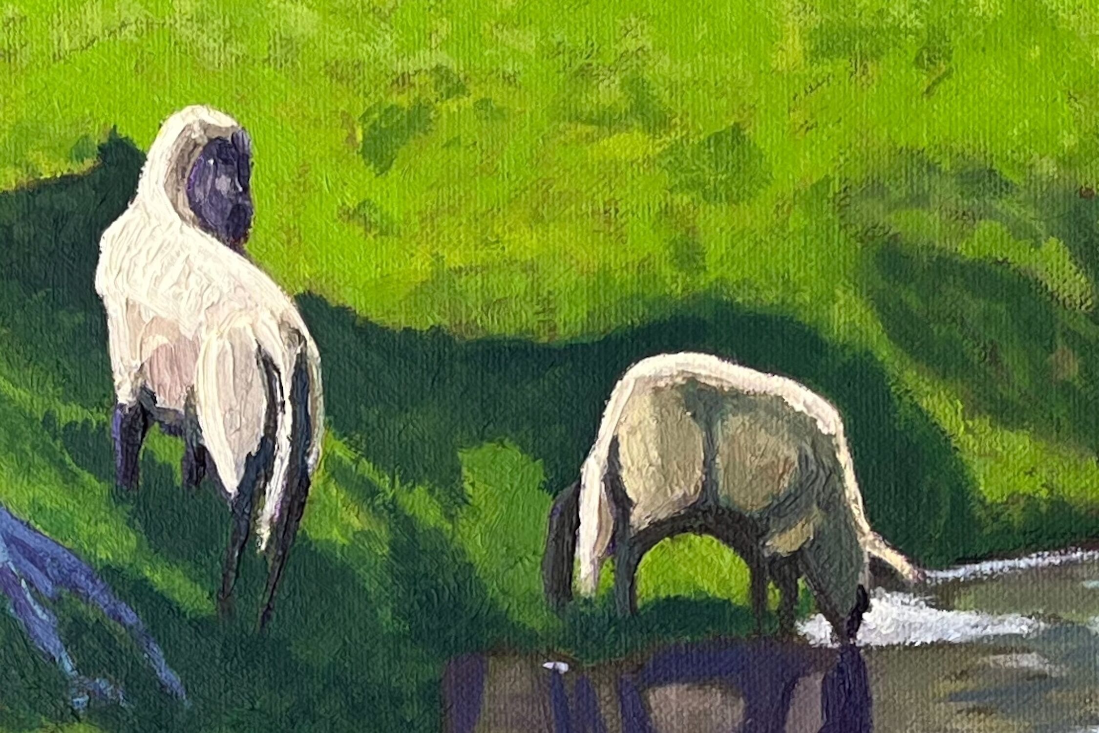 Picture "Sheep at the Wiembecke, Hornoldendorf." (2024)