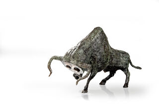 Skulptur "Skulptur "Stier" (2021), Version Bronze grau patiniert" (2021)