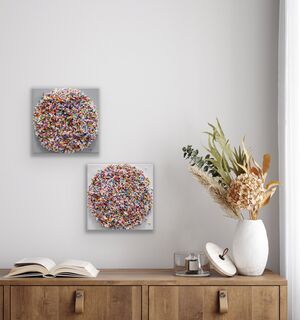 Sculpture "Colorful Mini Dots! Diptych" (2024)