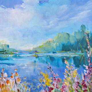 Bild "Flowery lake" (2023)